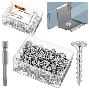 #10 X1 Inch Metal Roofing Screw 2 lb Box, Stainless Steel Composite Deck Screws Trim Screw Rust Resistant Epoxy Coated Serrated Thread for Standing Seam Roofs Avoid Cam out, with a Drill Bit (qty 240)