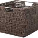 Whitmor Rattique Storage Tote Basket - Java 13W x 15D x 9.63H in. (Brown)