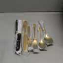 Astercook 49-Pieces Gold Silverware Set with Steak Knives, Tableware Set for 8 - Great Food-Grade Stainless Steel Gold Flatware Set, Mirror-Polished Dining Utensil Set Perfect for Home & Restaurant