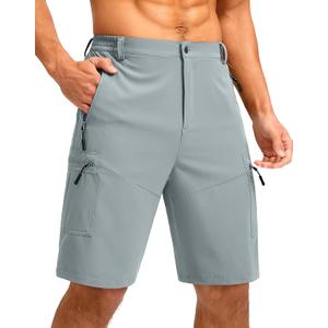 Pudolla Men's Hiking Shorts 11" Lightweight Cargo Work Shorts for Men Summer Travel Golf Casual Outdoor with 5 Pockets (Large)