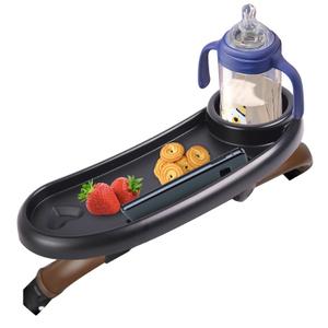 Snack Tray Compatible with Mockingbird,Nuna,Evenflo Stroller,Adjustable Stroller Snack Tray with Cup Holder and Phone Holder, Stroller Accessories Black
