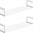 Expandable Shoe Rack Organizer - Adjustable Shoe Rack & Under Cabinet Shelf - for Shoe or Clothing Storage and Organization, Under Shelf Storage (White,2 Pcs)