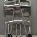 Drive Medical Two-Button Folding Walker With Wheels - Lightweight Rolling Mobility Support - Adjustable Height - Dual Push-Button Operation - 5 Inch Front Wheels - Durable Aluminum - Silver