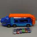 XINNOVEL Truck Toys Car Track Set for 3 4 5 6 Years Old Boys, Dinosaur Truck Transporter Car Race Track with 12 DieCast Racing Car Toys, Birthday Gifts for Toddlers Kids Girls Age 3 4 5 6 7 8