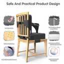 Toddler Booster Seat for Dining Table,Booster Seat for Kitchen Chair with Extended Straps,2PCS Portable with Safety Buckles,Suitable for Kids Aged 3-12 in Restaurants (Grey)
