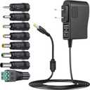 SoulBay 12V 2A Power Supply Regulated 12 Volt DC Power Adapter with 8 Tips, DC12V 0-2000mA Charger Transformer Replacement, 8.2FT Cord