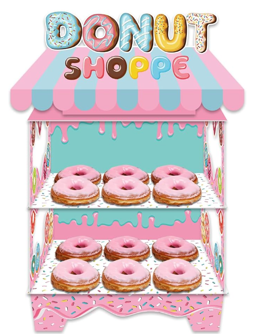 KALEFO Donut Birthday Party Decorations Stand for Dessert Table Decoration Supplies Favors Cupcake Decor