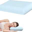 Blue Memory Foam Pillows Bed Pillows with Cooling Removable Cover, Neck Support for Back Stomach Side Sleepers, 1 Pack