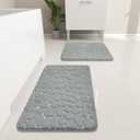 YIHOUSE Bathroom Rugs Mat Set 2 Piece Light Grey, Memory Foam Bath Mats Sets, Non Slip Water Absorbent Washable Bath Rugs for Sink, Toilet and Floor