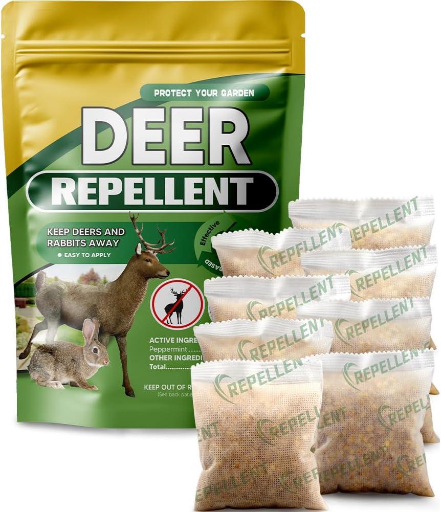 Deer Repellent for Plants, Rabbit Repellent for Garden, Rabbit Repellent Outdoor, Deer Deterrent for Yard, Bunny Repellent, Keep Deer Away, Keep Rabbits Out of Your Garden, 8 Packs