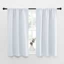 NICETOWN Greyish White Window Curtain Panels - Thermal Insulated Rod Pocket Room Darkening Curtain Sets for Bedroom (Greyish White, 2 Panels, 29 by 40)
