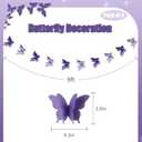 Butterfly Decorations, Purple Butterfly Decorations for Wedding Baby Shower Birthday Party Decorations Purple/Lavender Pack of 4, 10001