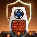 GiveBest Programmable Space Heater with LED Display, Remote Wall Outlet Electric Heater with Thermostat and Timer for Home Office Bathroom Indoor Use, Small Plug in 450 Watt Heater, ETL Listed