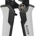 Klein Tools 34055 Ferrule Crimping Tool, Square Crimper Pliers for 10 to 22 AWG Wire Terminals, Built-In Adjustable Ratchet, for Electrical Work