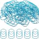 MECCANIXITY Paper Clip Heart-Shaped Cute Decorative Fun Clips Bookmarks 2 Inch Blue for Organize Office Home, Pack of 50
