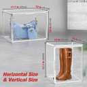3 Pack Extra XXX-Large Purse Handbag Organizer for Closet 17.7''x13''x13'' Boots Storage Box Clear Acrylic Display Case with Magnetic Lid Dustproof Showcase for Collectibles, Handbag, Helmet, Clothes