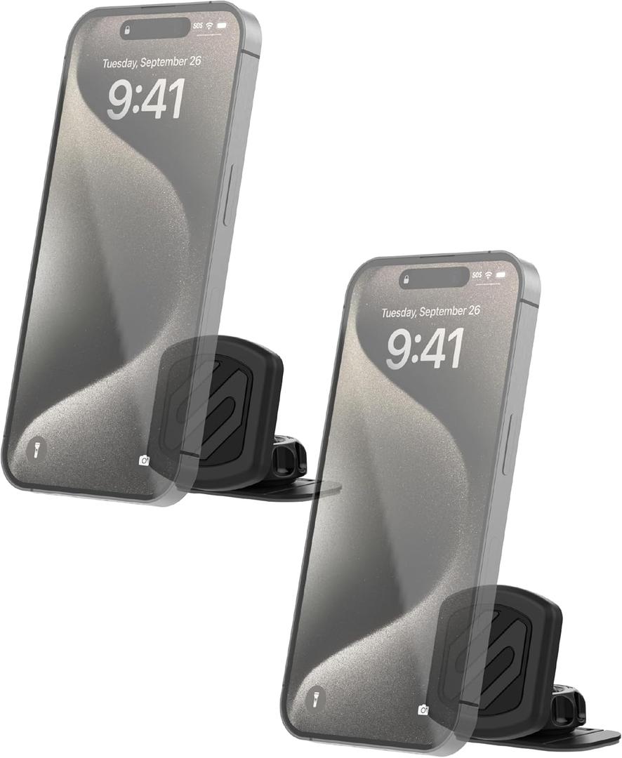 Scosche MAGKIT MagicMount Magnetic Car Phone Mount for Dashboard, 360 Adjustable Magnet Head, Universal Cell Phone Holder for Car, Compatible with iPhone, Samsung, and All Devices (Pack of 2)