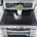 Noodle Board Stove Covers with Handles, Durable Extra Thick Laminate Wood Handmade Cookware, Counter Space Top Covers for Electric Stoves & Sink Farmhouse Rustic Decorative Tray for Kitchen (Ebony Black)
