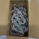 60 Pack M8 x 3-1/8inch Spring Snap Hooks Heavy Duty Carabiner Clips Galvanized Steel Quick Link Clip for Camping Hiking Traveling Outdoor Swing Gym, 500Lbs Capacity1 (Silver)