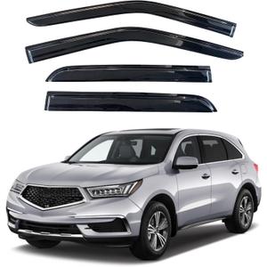 KPY Window Visor Compatible with Acura MDX 2014-2021, 4PC Rain Guard Side Window Vent Deflectors Tape-On Mugen Style, 2014 2015 2016 2017 2018 2019 2020 2021