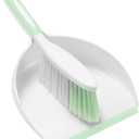NACENA Dust Pan and Brush Set, Large Hand Broom and Dustpan Set Large Brush and Dustpan Set for Camping Broom and Dustpan Combo for Daily Cleaning Pet Hair Office Home Car, Light & Green