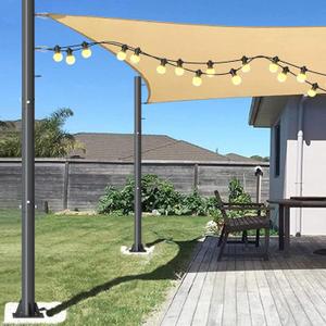 Outdoor Removable Sunshade Support Post Heavy Duty Canopy Awning Shade Cloth Metal Pole Posts Kit for Outside Backyard Garden Ground - 2 Pack (GREY)