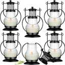 Tioncy 6 Pcs Citronella Candles Lantern Outdoor with Vintage Metal Holder 5.5" Scented Lemongrass Candles Natural Citronella Soy Wax for Home Patio Front Porch Camping Indoor Outside Decoration