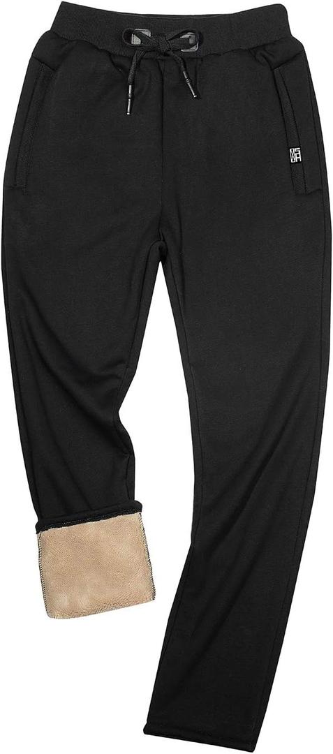 Gihuo Men's Sherpa Lined Athletic Sweatpants Winter Warm Track Pants (Large)