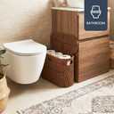 Coeusy Toilet Paper Storage Basket with Lid, Paper Rope Toilet Paper Holder for Up to 6 Mega Rolls, Wicker Basket for Bathroom Accessories Organizer, Boho Hand Woven Rattan Decorative Decor, Brown
