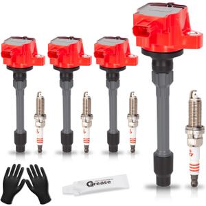 Set of 4 Upgraded Ignition Coil Pack and Spark Plugs fits for 2016 2017 2018 2019 2020 Honda Civic, 2015-2019 Honda Fit 1.5L 2.0L L4 Naturally Aspirated Replaces UF749