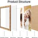 10x14 Picture Frame Set of 2, 10 x 14 Wood Photo Frames with Mat for 8x12, Natural Wooden Frame with Real Glass Cover for Wall and Tabletop Display,Brown
