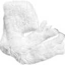 Genuine Leather Snow Hat Scarf Hat Integrated Hats Warm and Advanced Double-Sided Thickened Plush Ear Protection Cap (One Size, White)