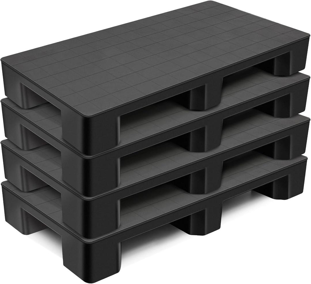2 Pcs Plastic Pallet for Basement Storage Easy to Stack Lightweight Floor Pallet Display Flooring Room Supermarket Warehouse, Support up to 2000 Lbs (40'' L X 20'' W X 5.5'' H,Black) 2 Pcs Plastic Pallet for Basement Storage Easy to Stack Lightweight Floor Pallet Display Flooring Room Supermarket Warehouse, Support up to 2000 Lbs (40'' L X 20'' W X 5.5'' H,Black)