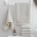6 Piece Black and White Striped Hand Towels,100% Cotton Bathroom Towels Ultra Soft and Highly Absorbent Hand Towels for Bathroom Kitchen, Showering, Spa, Gym,Hotel (13 x 29)
