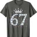 67 Crown 67 Years Old Happy 67th Birthday Girl Women T-Shirt (Gray) XL