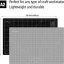 HEADLEY TOOLS 18" x 24" Thickened Self Healing Cutting Mat, A2 Rotary Cutting Sewing Mat for Crafts, Double Sided 5-Ply Table Cutting Board for Fabric Quilting Leather Arts Hobby Project, Grey/Black, 23.6"L x 17.7"W