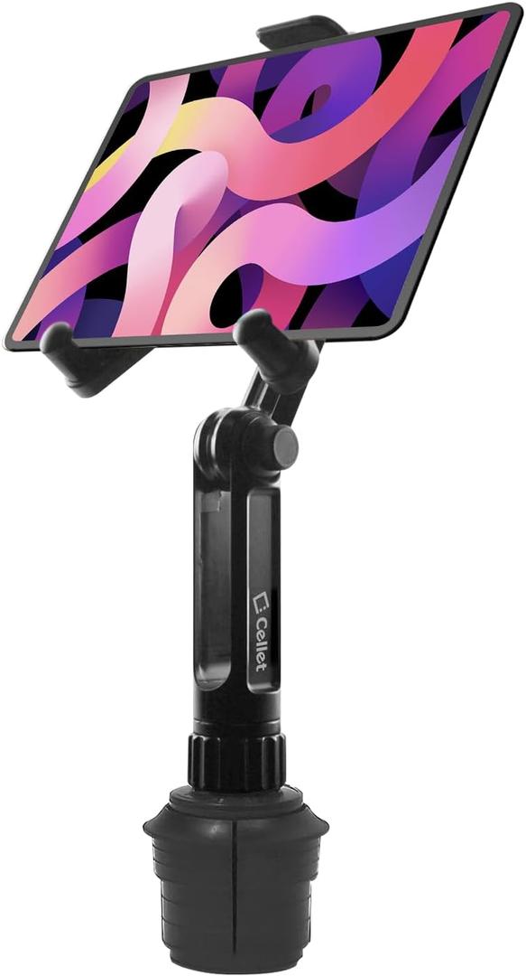 Cellet Cup Holder Tablet Mount, Car Cradle Holder Compatible for All iPad, Pro, Air, Mini Samsung Galaxy Tablet, Amazon Fire Microsoft Surface