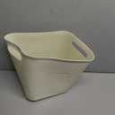 UUJOLY Plastic Small Trash Can Wastebasket, Garbage Container Basket for Bathrooms, Laundry Room, Kitchens, Offices, Kids Rooms, Dorms, 3.5 Gallon, Beige