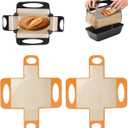 Reusable Silicone Bread Loaf Pan Liner, Food-Grade Silicone Bread Sling, Loaf Pan Lifters - Non-Stick &Reusable Baking Tools with 4 Handles - for Loaf, Cake, Pastry (Orange)