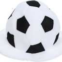 POPETPOP Soccer Party Hats Plush Football Hat Soccer Ball Costume Hat 2024 Cheerleading World Football Games Celebration Hat Sports Cap Headdress