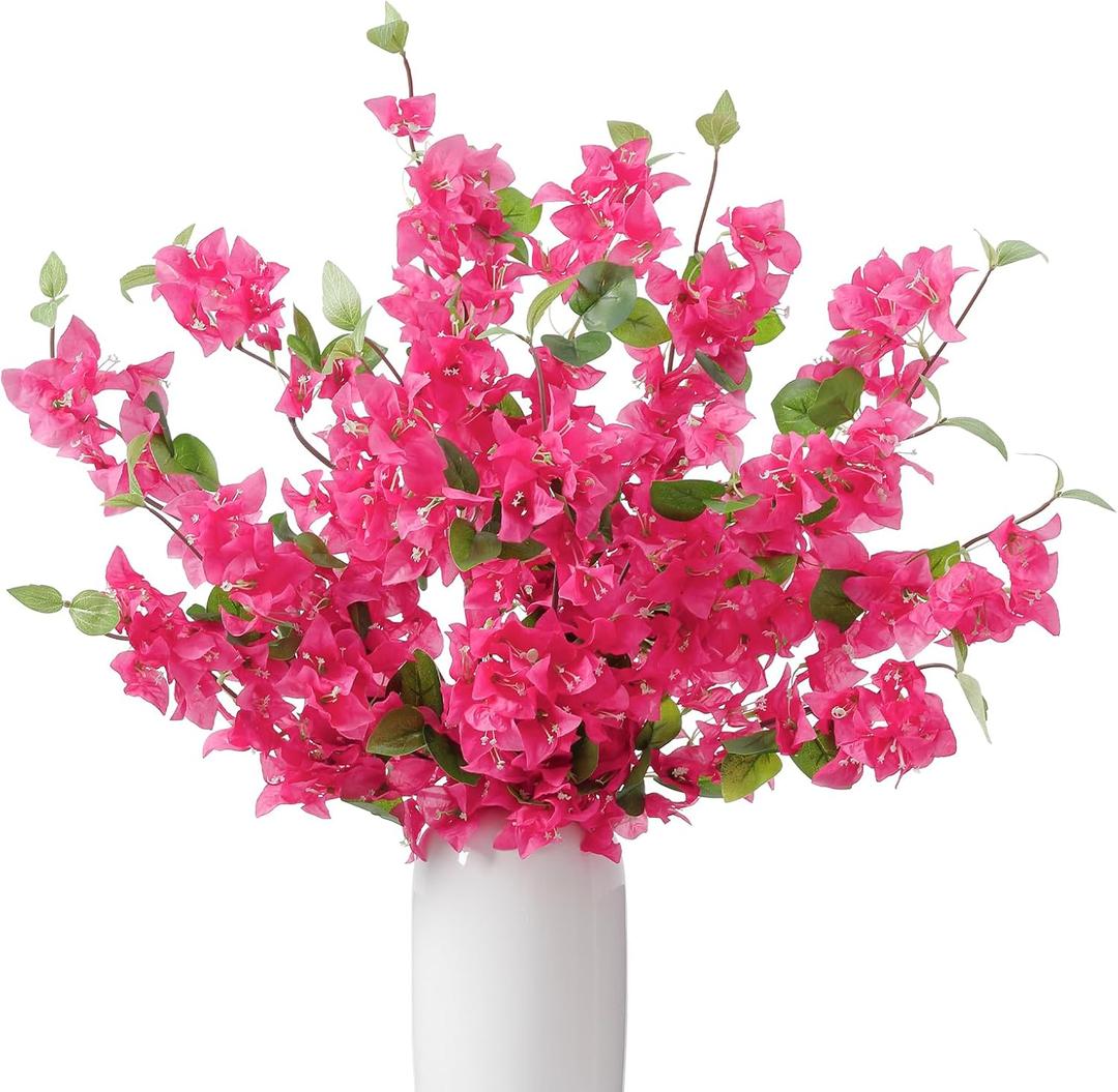 10 Pcs Artificial Bougainvillea Flowers  30" Faux Bougainvillea Branches with Silk Petals, Realistic Single Stem Bougainvillea for Home Wedding Table Party & DIY Floral Decor (Rose Red) 10 Pcs Artificial Bougainvillea Flowers  30" Faux Bougainvillea Branches with Silk Petals, Realistic Single Stem Bougainvillea for Home Wedding Table Party & DIY Floral Decor (Rose Red)