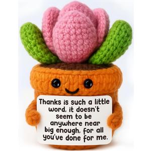 Appreciation Gift for Teachers, Coworkers, Nurses, Friends - Encouragement and Thank You Gift for Graduation Retirement Farewell Going Away Goodbye Leaving - Handmade Crochet Succulent Plush