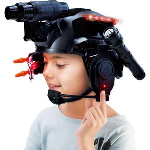 Kids Tactical Multifunctional Helmet Set for Battle Game, Police Cosplay Kids Toy Helmet Paintball Airsoft (Black)