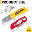 12 Pack Box Cutter, Folding Utility Knife with Extra 20Pcs Blades, Box Cutters with Comfortable Handle, Razor Sharp Blade for Cartons, Cardboard, Boxes and Rope