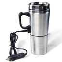 12V Car Heating Cup, Stainless Steel Electric Car Kettle with Cigarette Lighter Plug, Portable Travel Insulated Heated Mug, Vehicle Heated Coffee Cup Mug Warmer, for Hot Water Tea Coffee Making