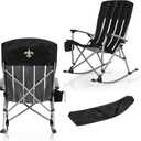 PICNIC TIME NFL Unisex-Adult NFL Outdoor Rocking Camp Chair, XL Heavy Duty Camping Chair for Adults (One Size, Black)