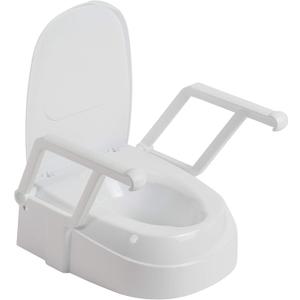 Drive Medical PreserveTech Universal Raised Toilet Seat with Handles, White
