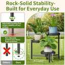 Metal Plant Stand Indoor Outdoor, 3 Tier Corner Tall Plant Shelf for Multiple Plants, Tiered Plant Stand, Heavy Duty Flower Plant Holder, Folding Tall Rack for Garden Patio Lawn Balcony - BlackWave