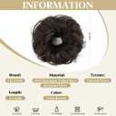 CJL HAIR 2PCs Small Cute Messy Bun Hair Piece for Thin Hair Women Mini Synthetic Curly Bun Scrunchies Updo Hairpieces Dark Brown