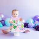 Gyufise 21Pcs Mermaid Cake Topper Big Mermaid Tails Seaweed Shells Seagrasses Cake Set for Ocean Under the Sea Cake Decor Birthday Party Supplies Pink